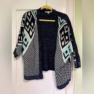 Women’s blue tribal sweater size M